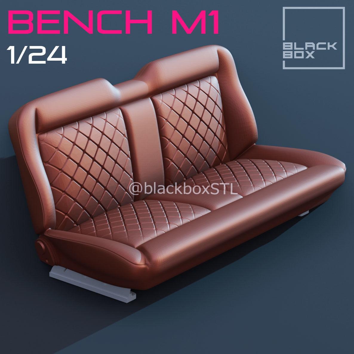 PICK UP TRUCK BENCH M1 FOR DIECAST AND MODELKITS 1-24th 3D print model_3