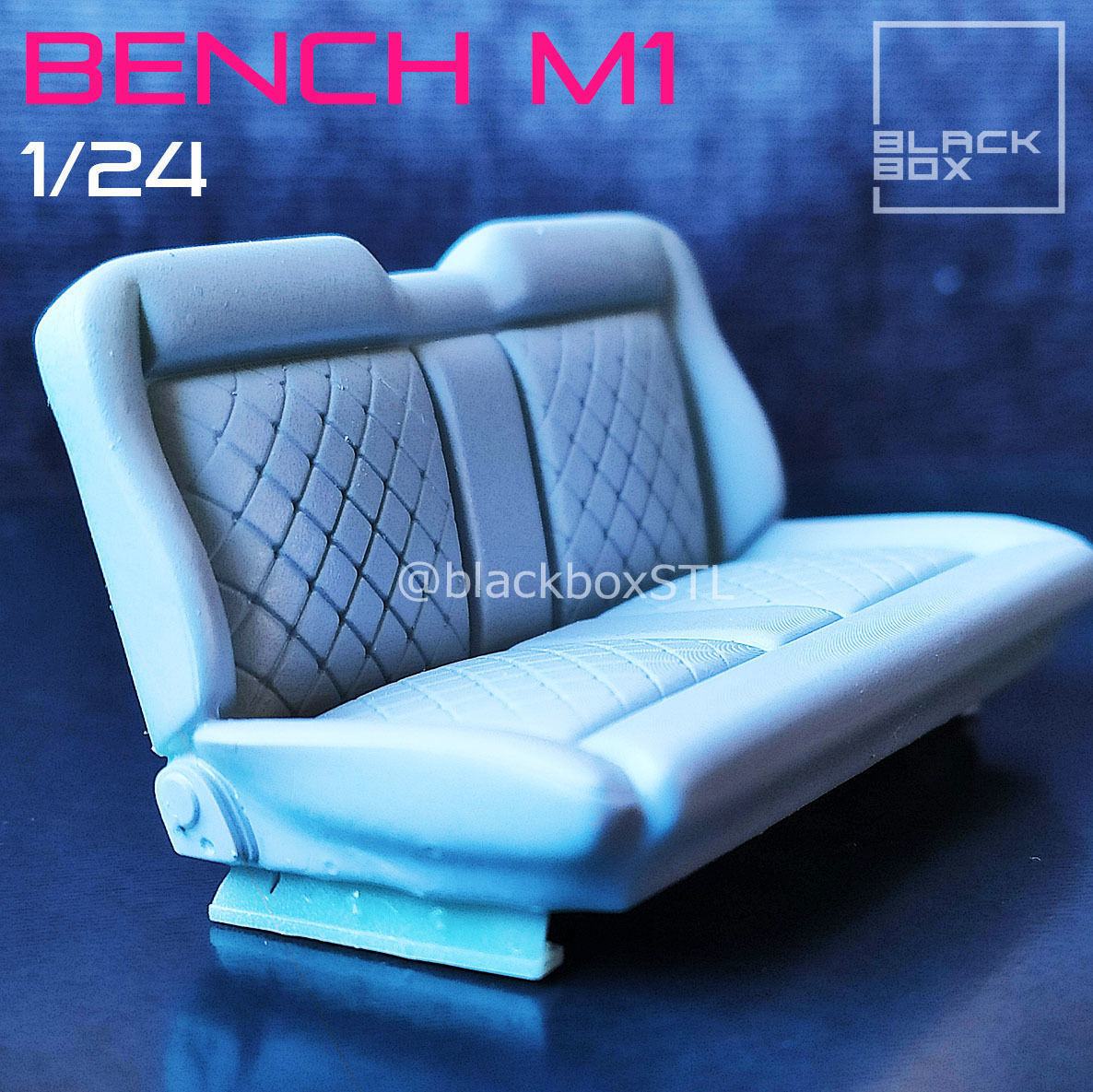 PICK UP TRUCK BENCH M1 FOR DIECAST AND MODELKITS 1-24th 3D print model_2