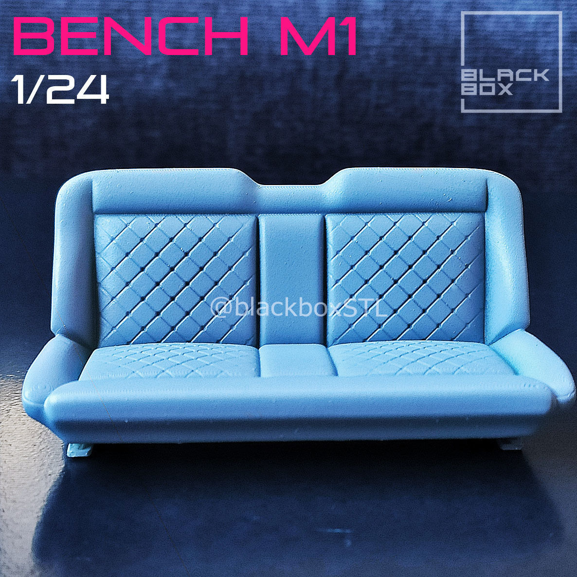 PICK UP TRUCK BENCH M1 FOR DIECAST AND MODELKITS 1-24th 3D print model_1