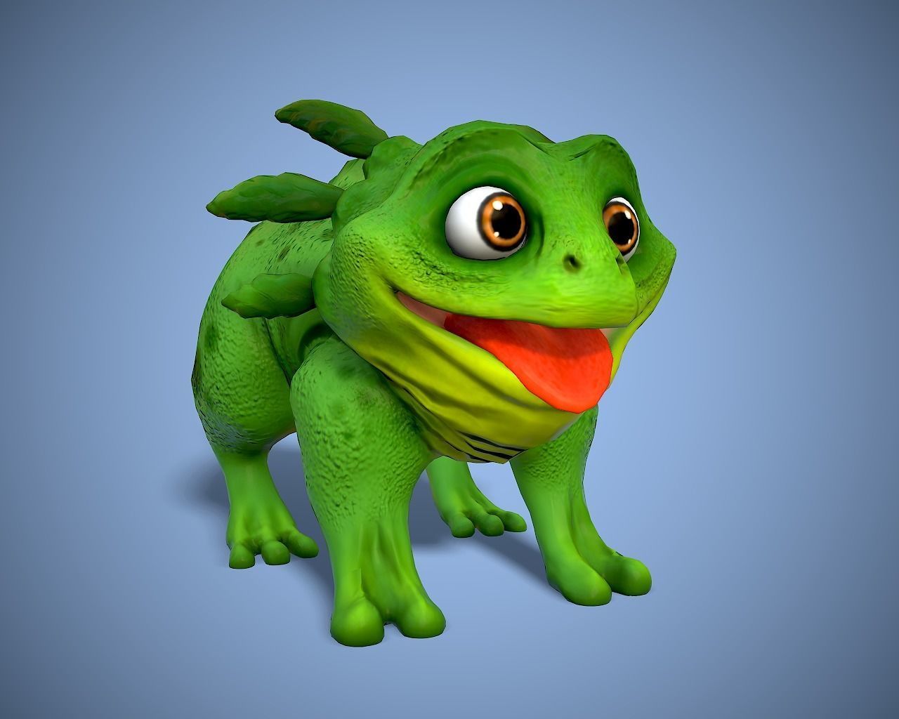 cartoon dino dog Low-poly 3D model_5
