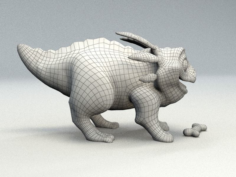 cartoon dino dog Low-poly 3D model_14