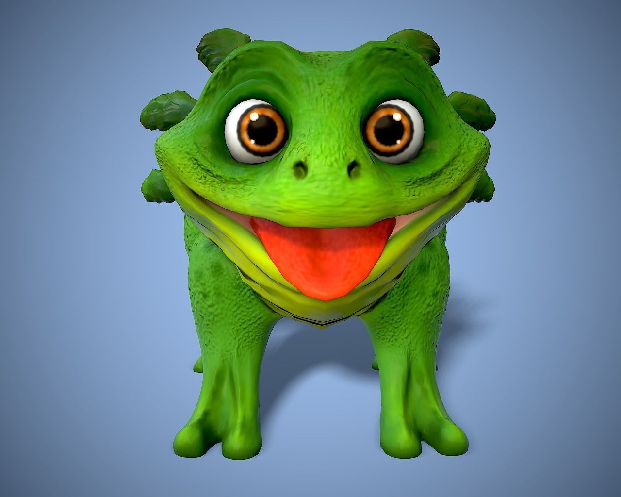 cartoon dino dog Low-poly 3D model_3