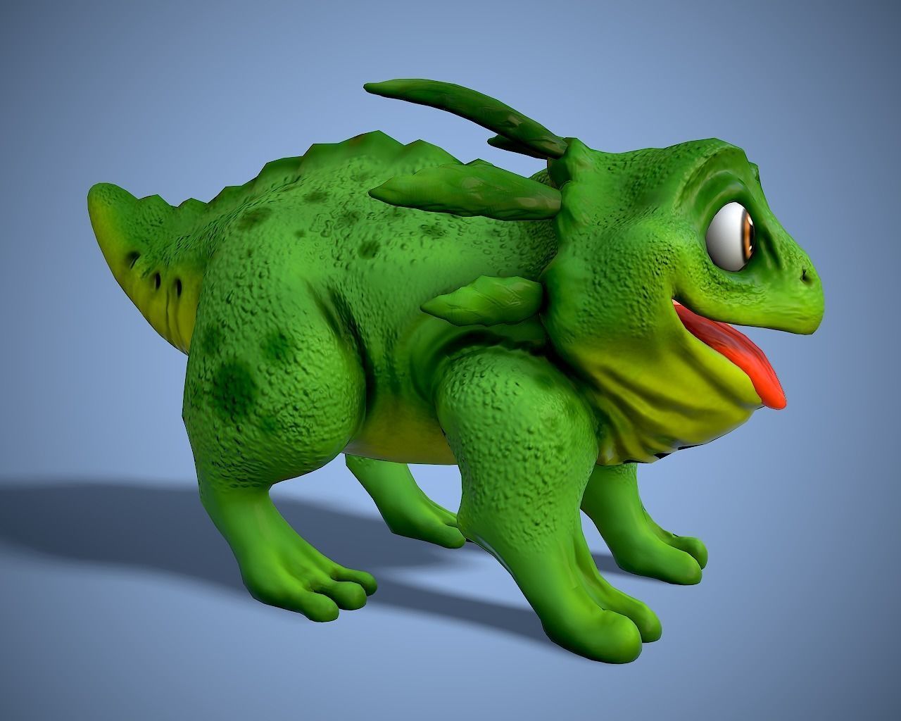 cartoon dino dog Low-poly 3D model_11