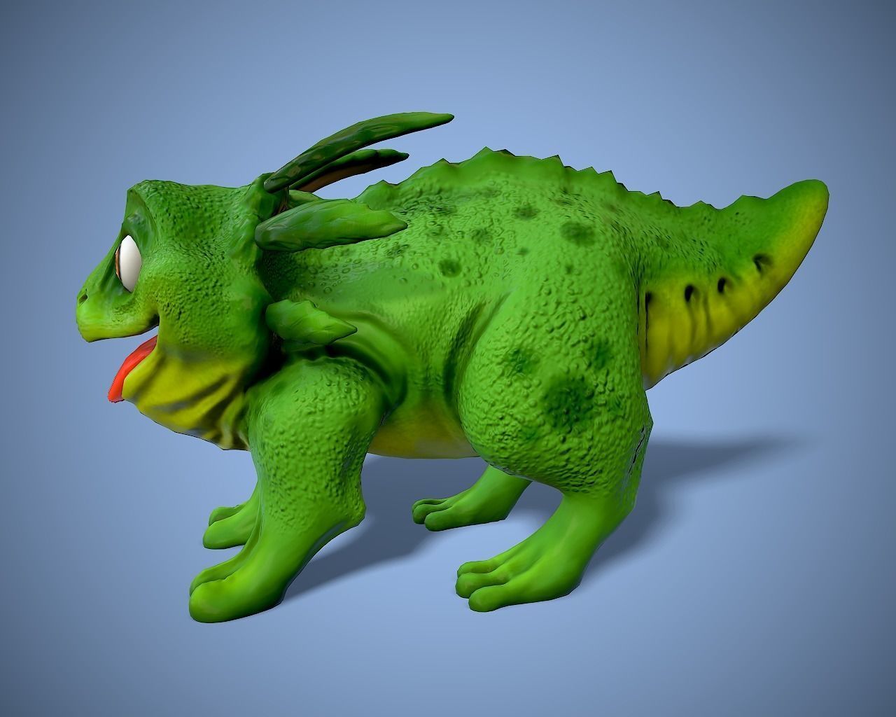 cartoon dino dog Low-poly 3D model_6