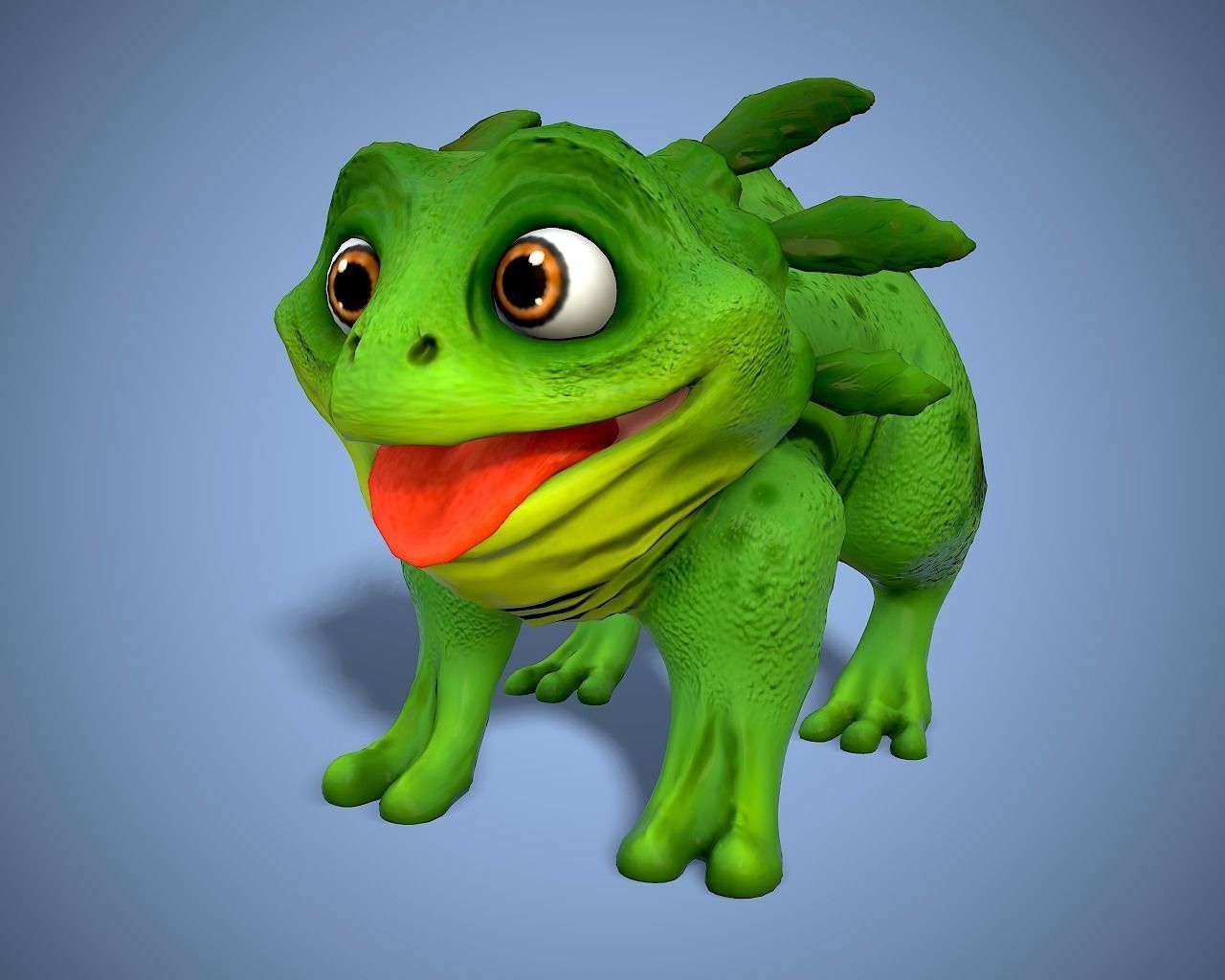 cartoon dino dog Low-poly 3D model_2