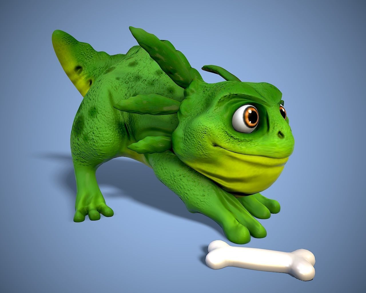 cartoon dino dog Low-poly 3D model_10
