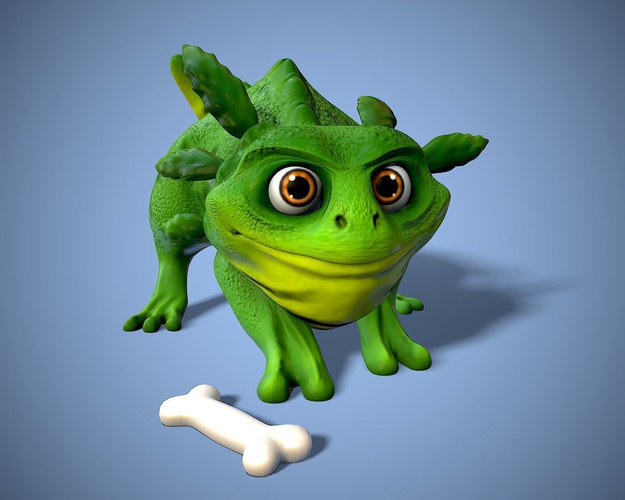 cartoon dino dog Low-poly 3D model_9