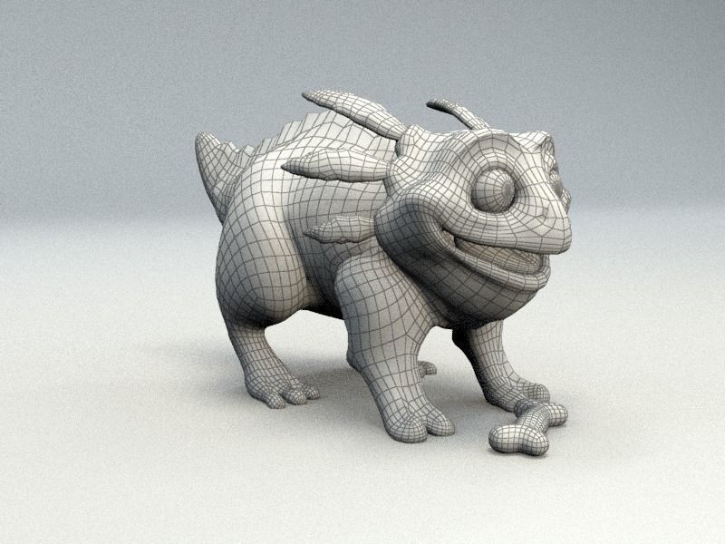 cartoon dino dog Low-poly 3D model_13