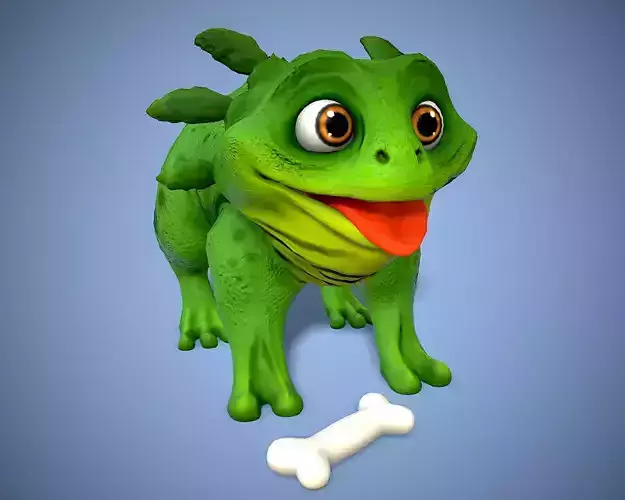 cartoon dino dog Low-poly 3D model