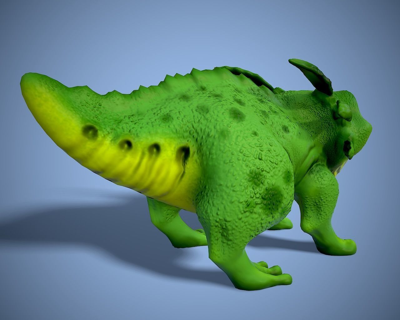 cartoon dino dog Low-poly 3D model_7