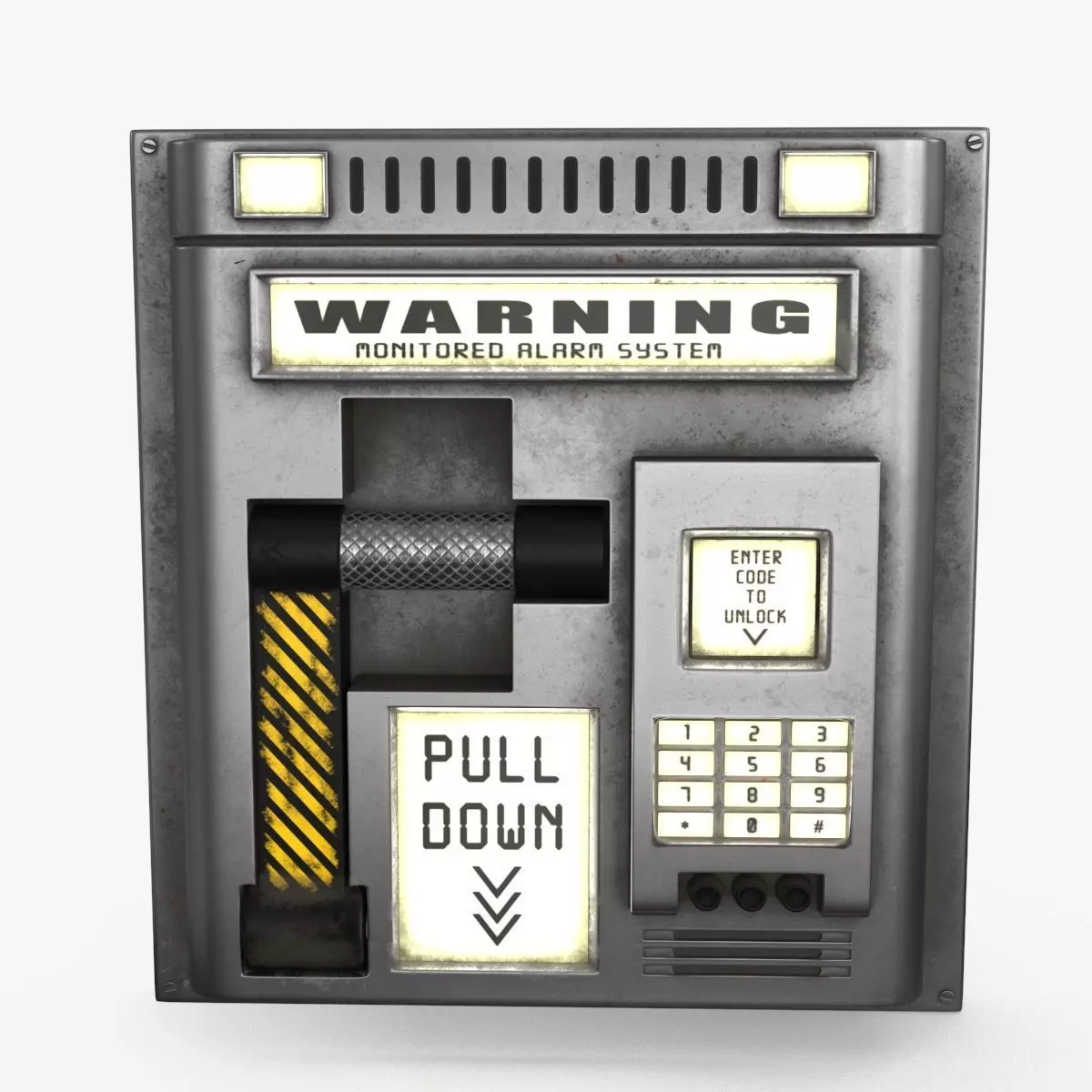Industrial Power Switch Low-poly 3D model