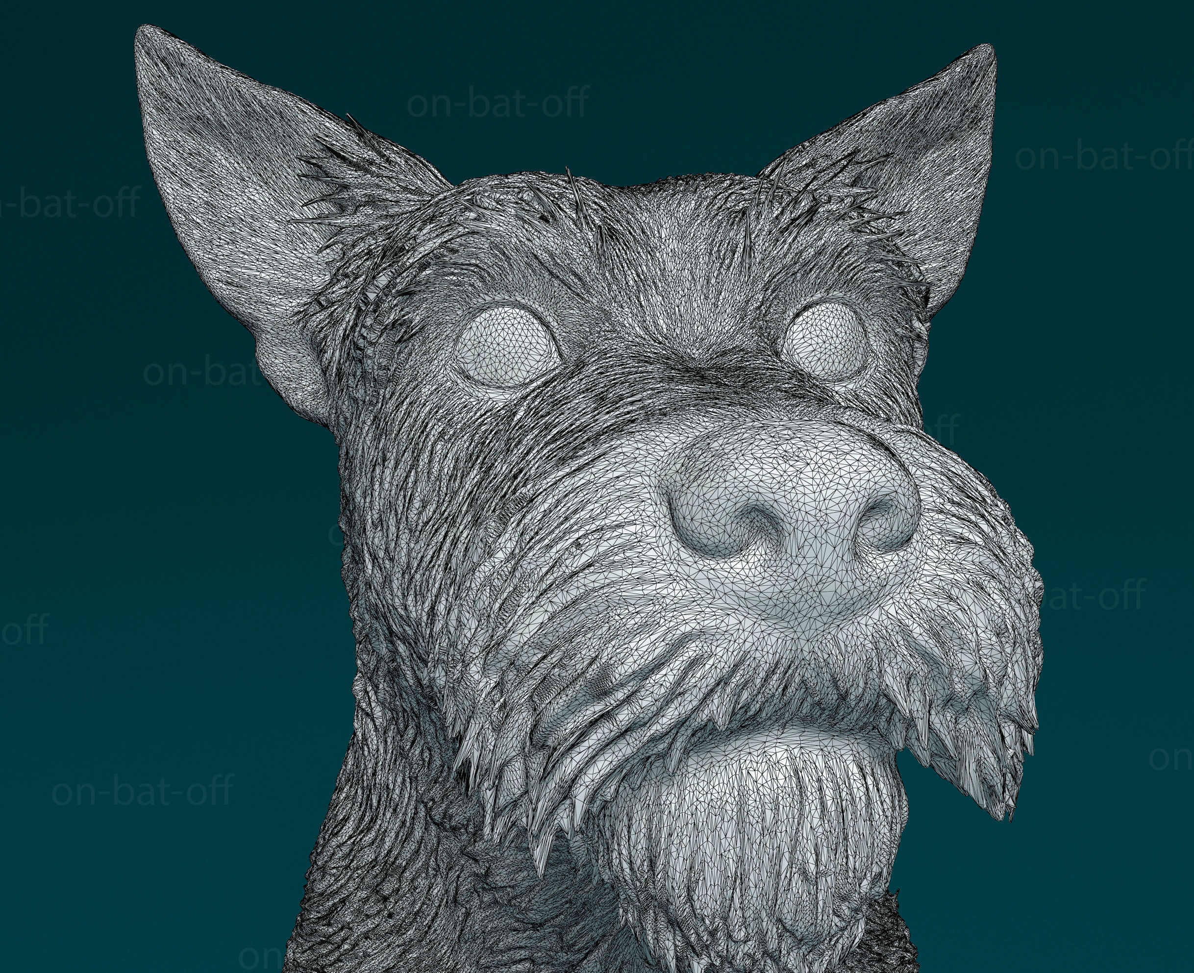 Jack Russell wire haired 3D print model_7