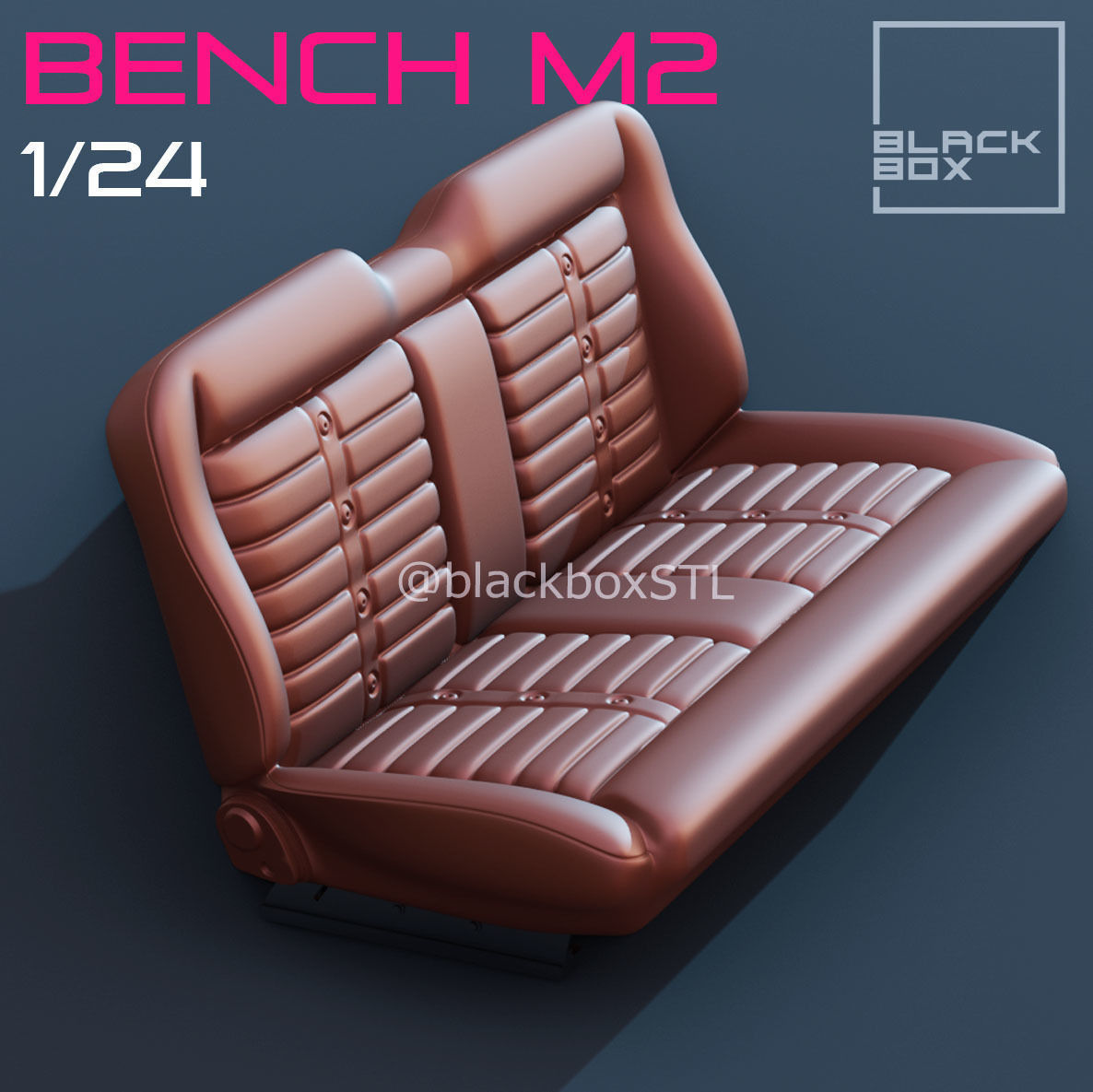 PICK UP TRUCK BENCH M2 Stripes FOR DIECAST AND MODELKITS 1-24th 3D print model_3