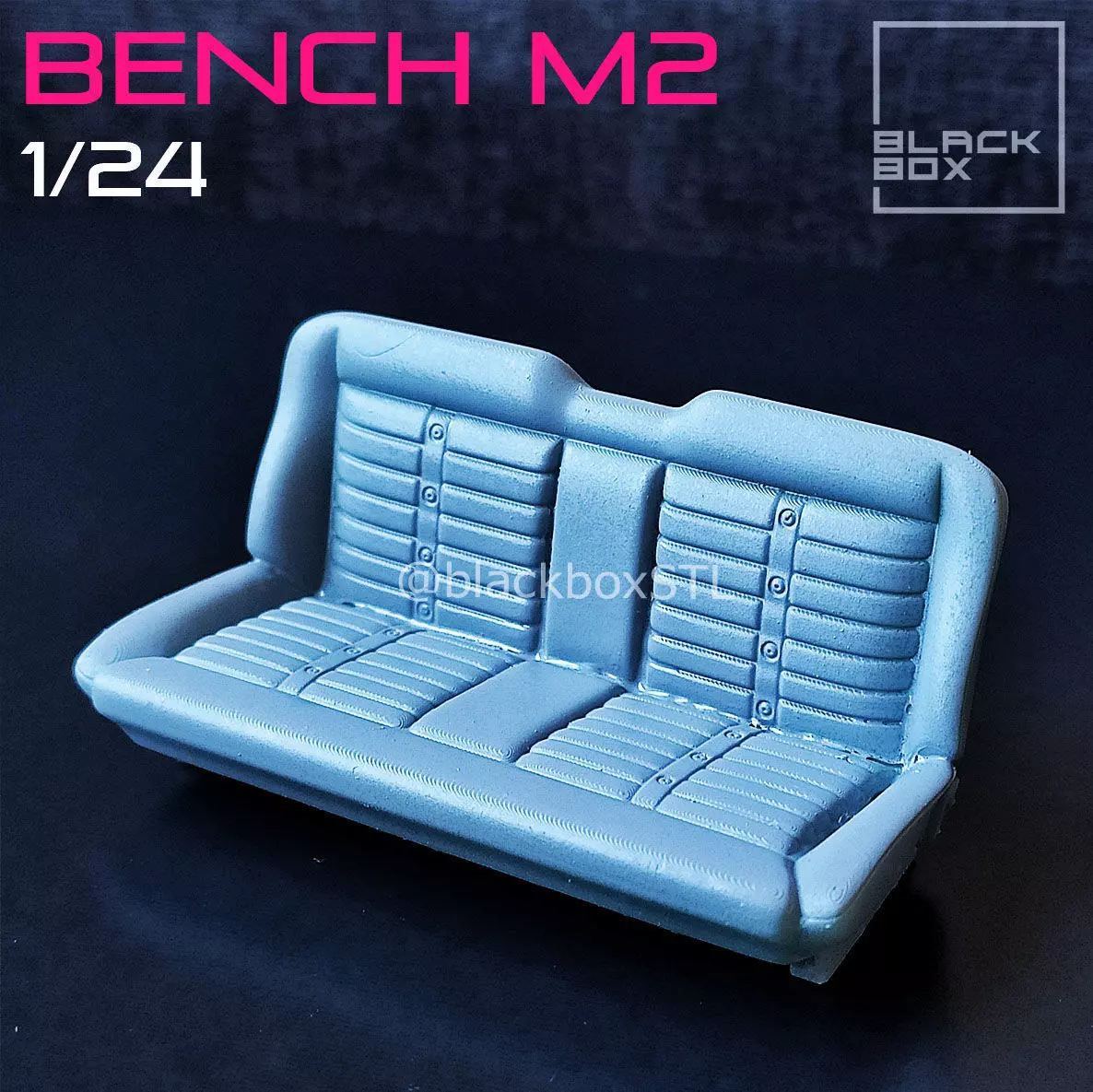 PICK UP TRUCK BENCH M2 Stripes FOR DIECAST AND MODELKITS 1-24th 3D print model_0