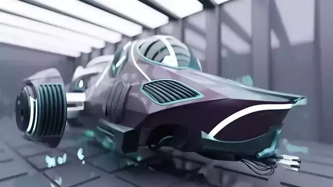 Spaceship futuristic spacecraft Free 3D model