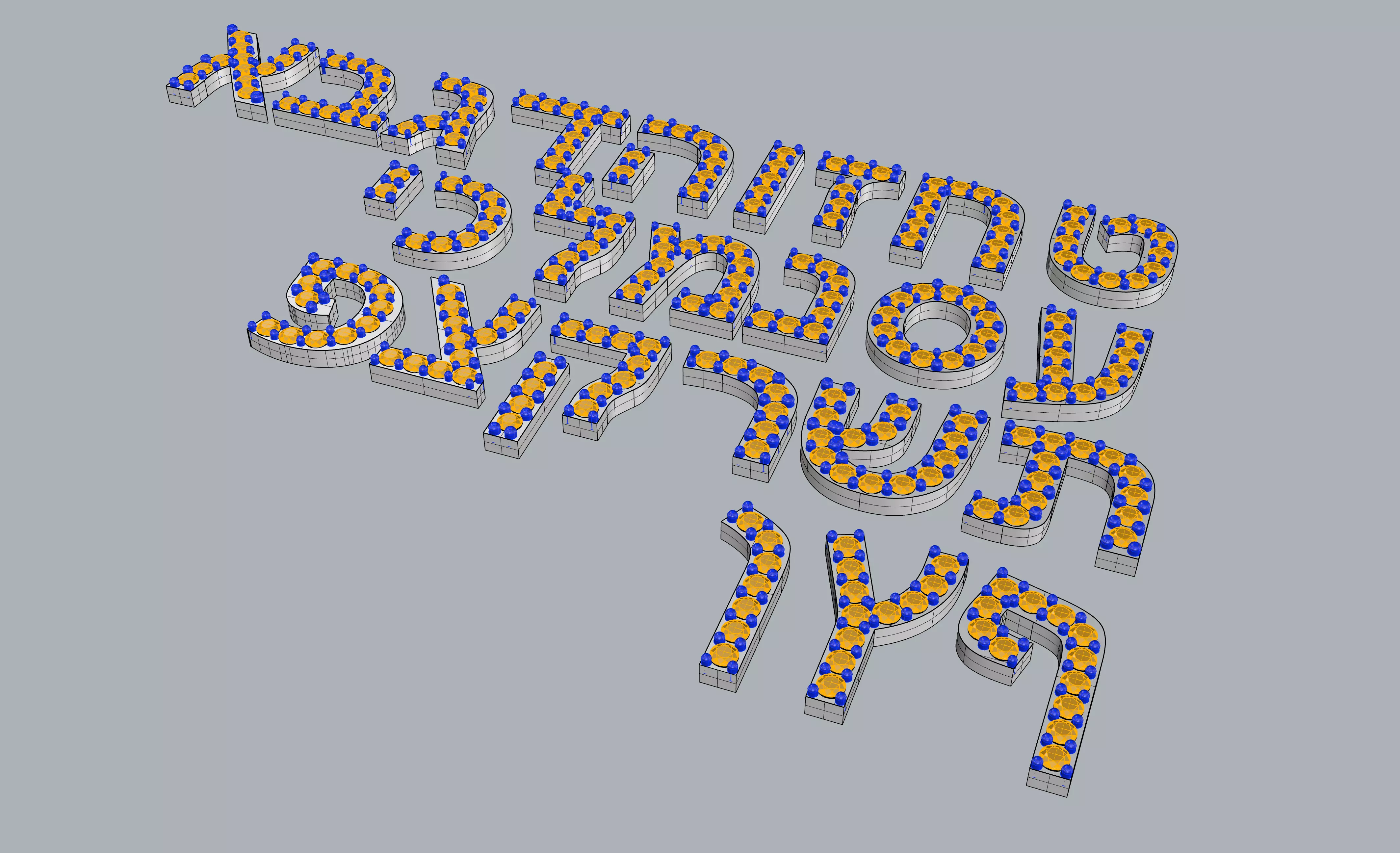 Hebrew Alphabets  3D print model_0