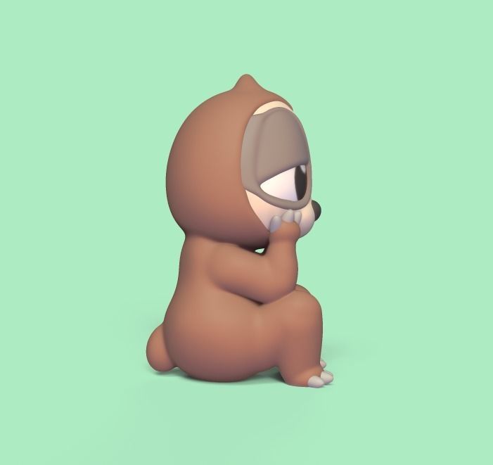 Thoughtful Sloth 3D print model_2