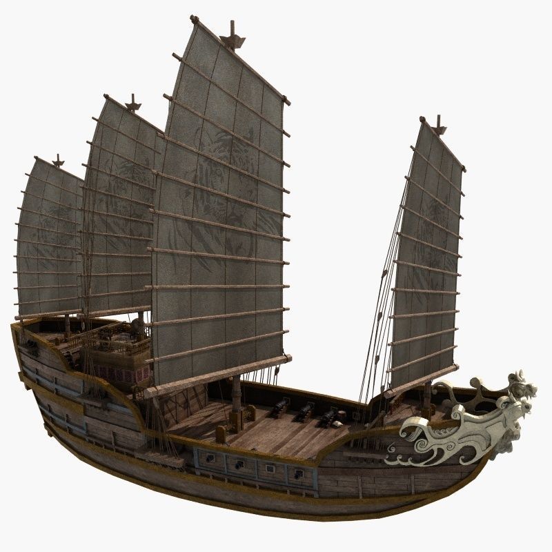 Chinese Ancient warships 3D model_3