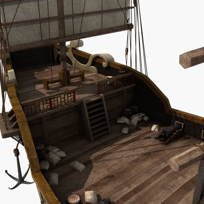 Chinese Ancient warships 3D model_11