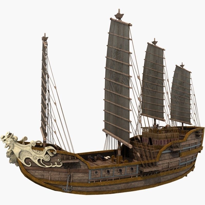 Chinese Ancient warships 3D model_1