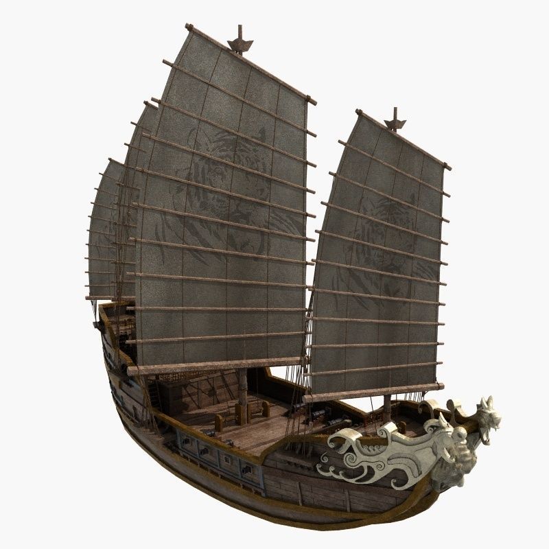 Chinese Ancient warships 3D model_2