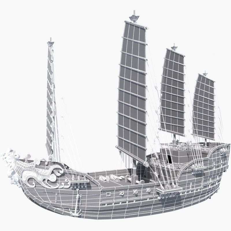 Chinese Ancient warships 3D model_19