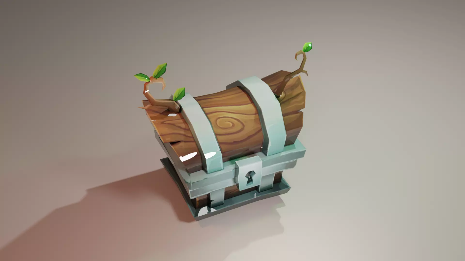 LowPoly Old chest model 2 3D model Low-poly 3D model_0
