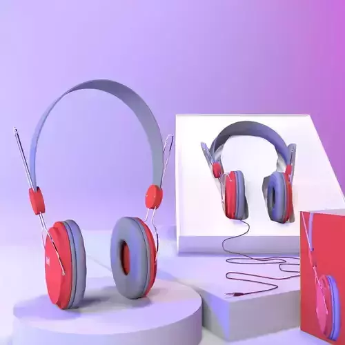 Headphone 3D Model havi headphones and box