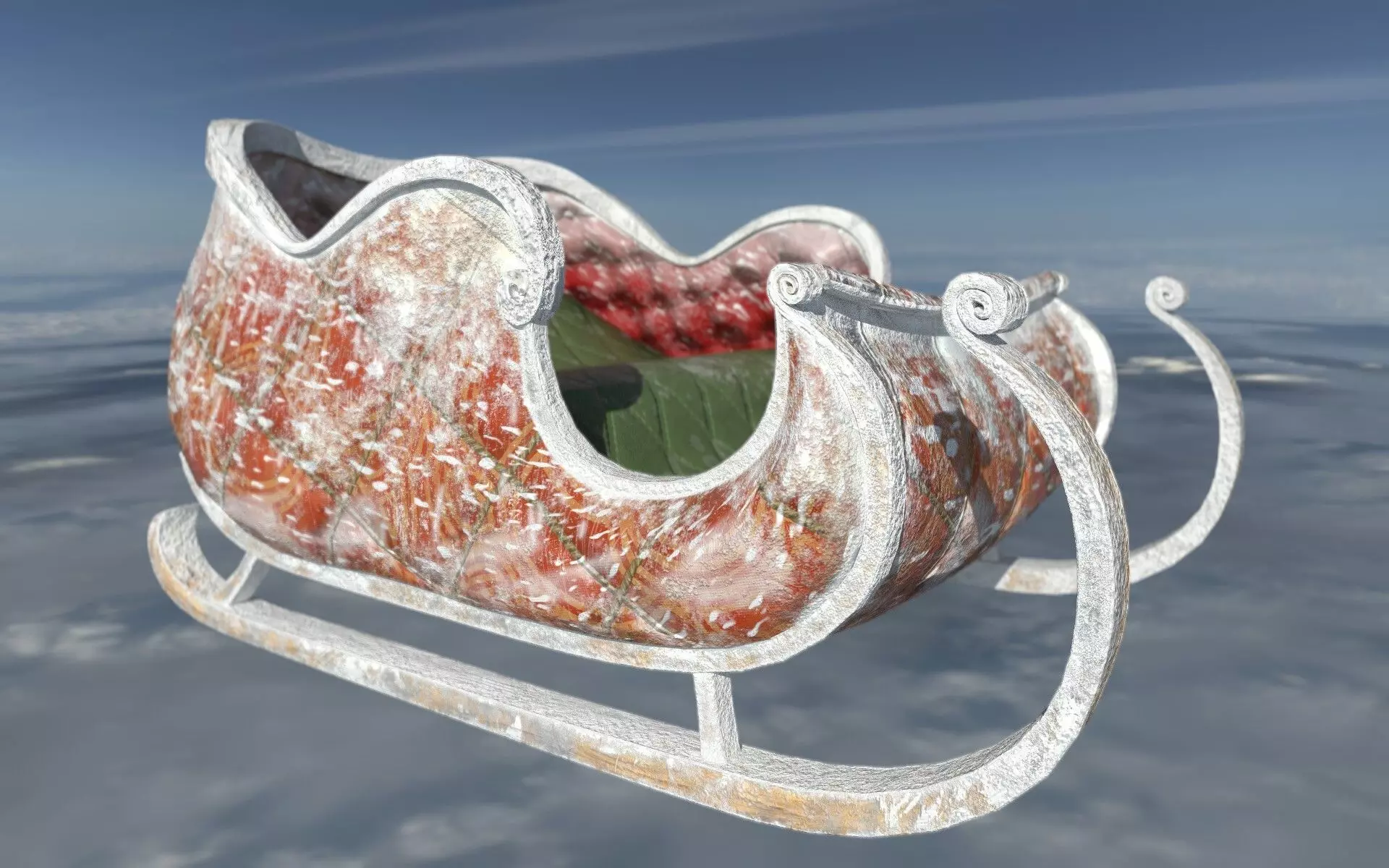 3D Stylized Snowy Santa Sleigh Vehicle Low Poly Car Aircraft Low-poly 3D model