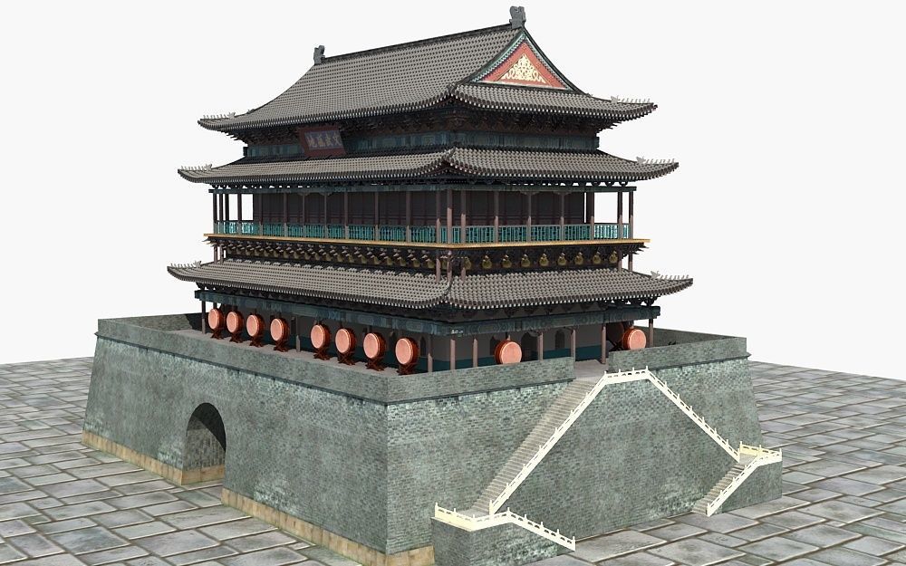 Drum Tower of Xi An  3D model_3