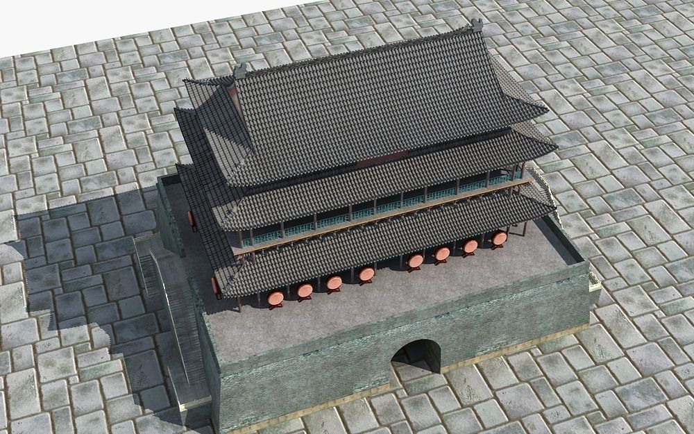 Drum Tower of Xi An  3D model_6