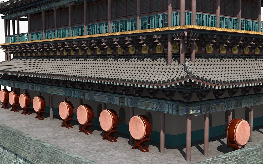 Drum Tower of Xi An  3D model_10