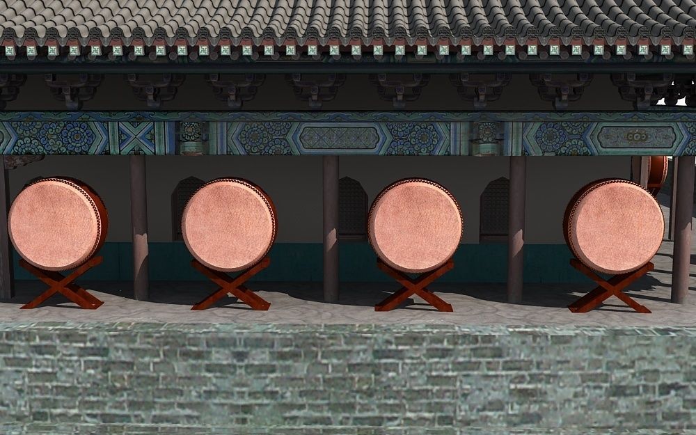 Drum Tower of Xi An  3D model_11