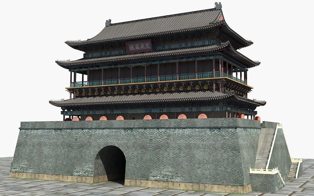 Drum Tower of Xi An  3D model_2