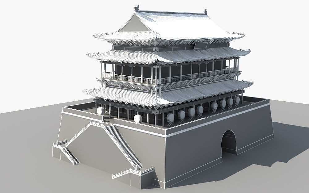 Drum Tower of Xi An  3D model_19
