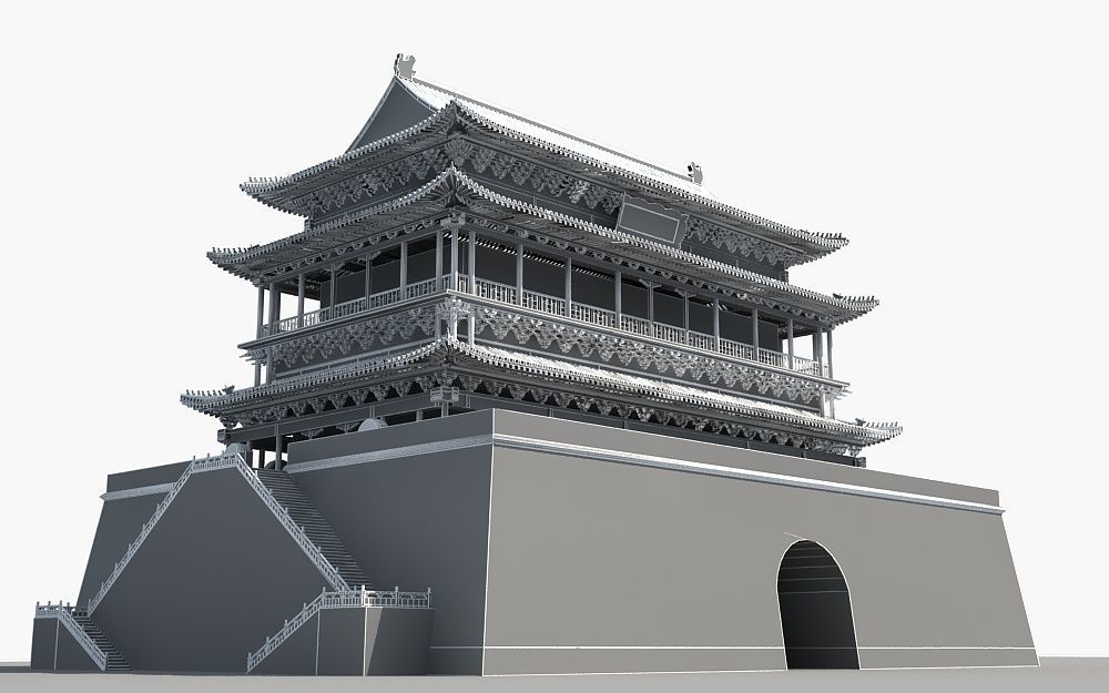 Drum Tower of Xi An  3D model_16