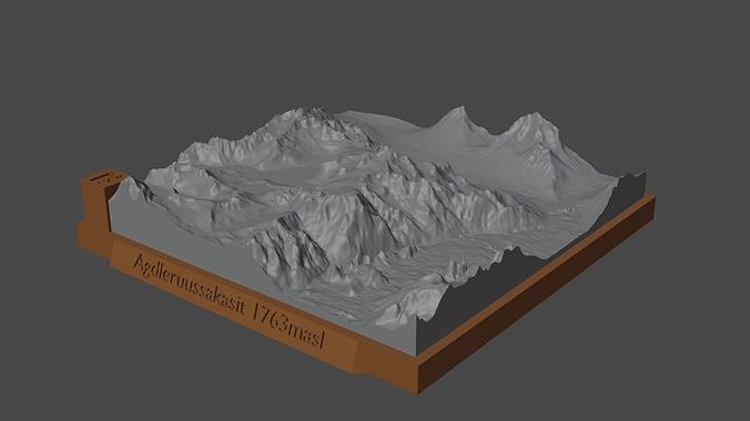Agdleruussakasit mountain 3D print model