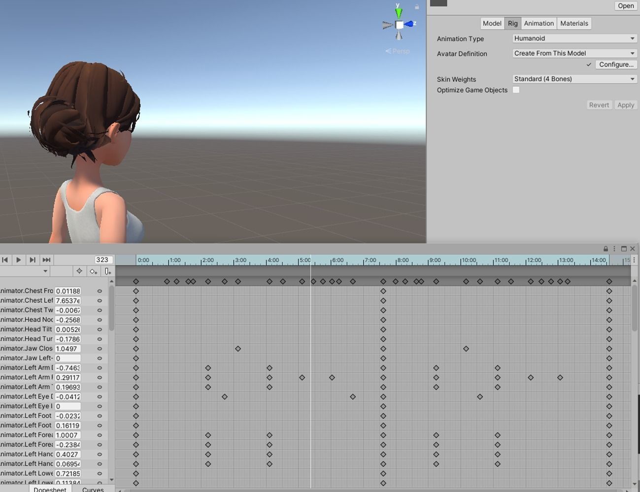 Stylized Girl Game ready rigged and animated Low-poly 3D model_5