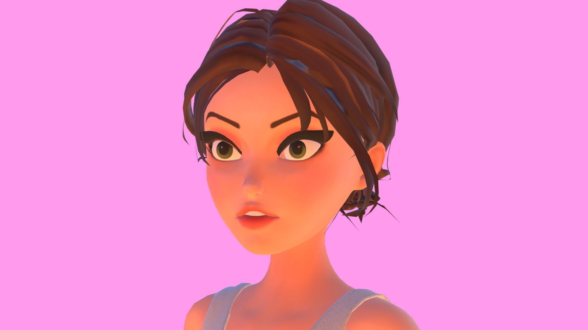Stylized Girl Game ready rigged and animated Low-poly 3D model_2