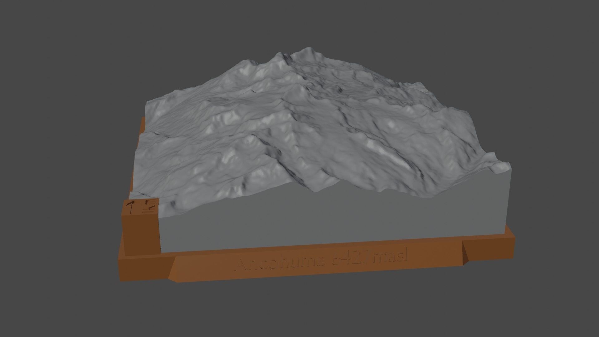 Ancohuma mountain 3D print model_5