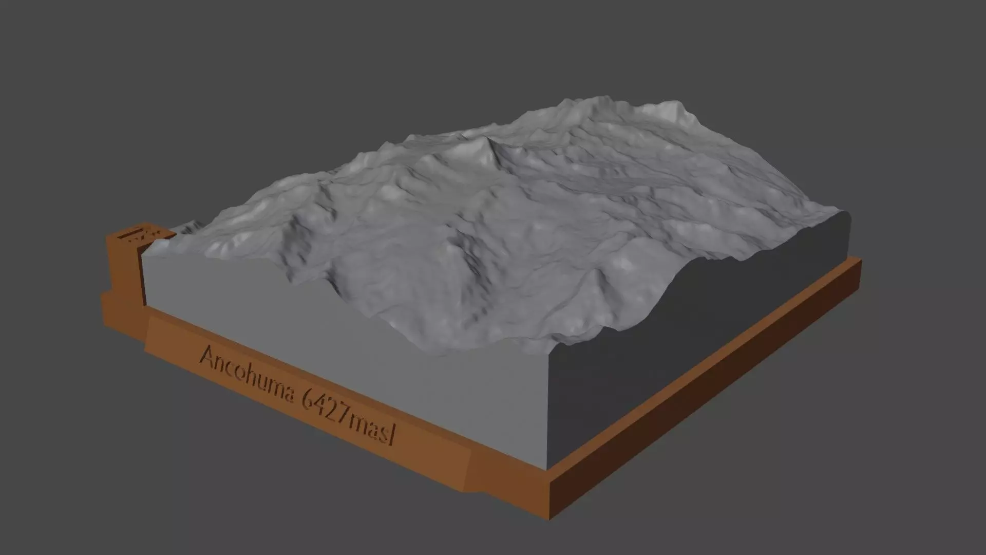 Ancohuma mountain 3D print model_0