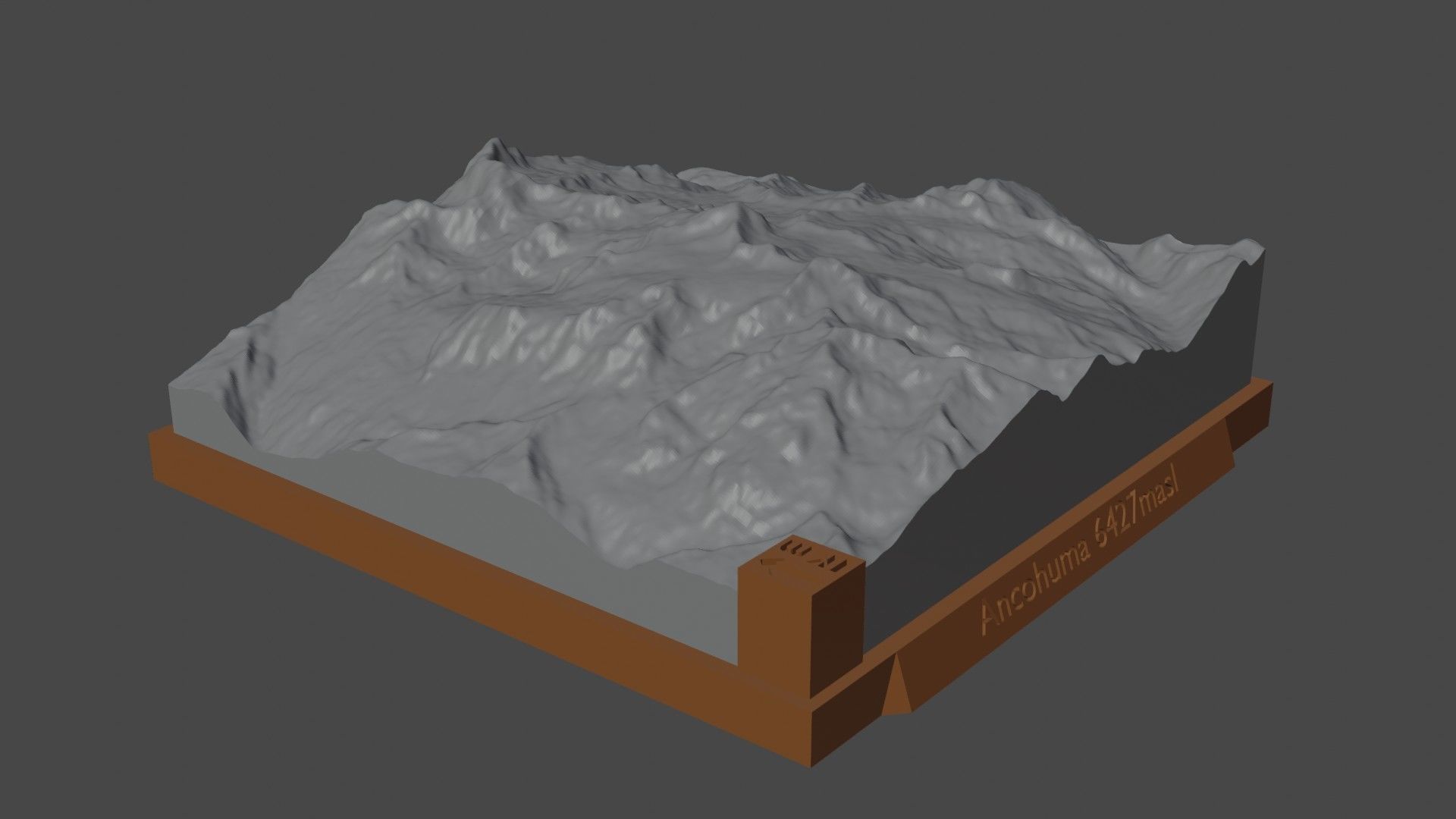 Ancohuma mountain 3D print model_3