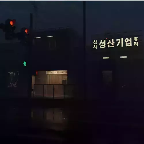 3d Street model at night with asian sign