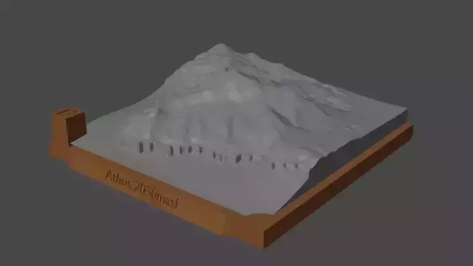 Athos mountain 3D print model