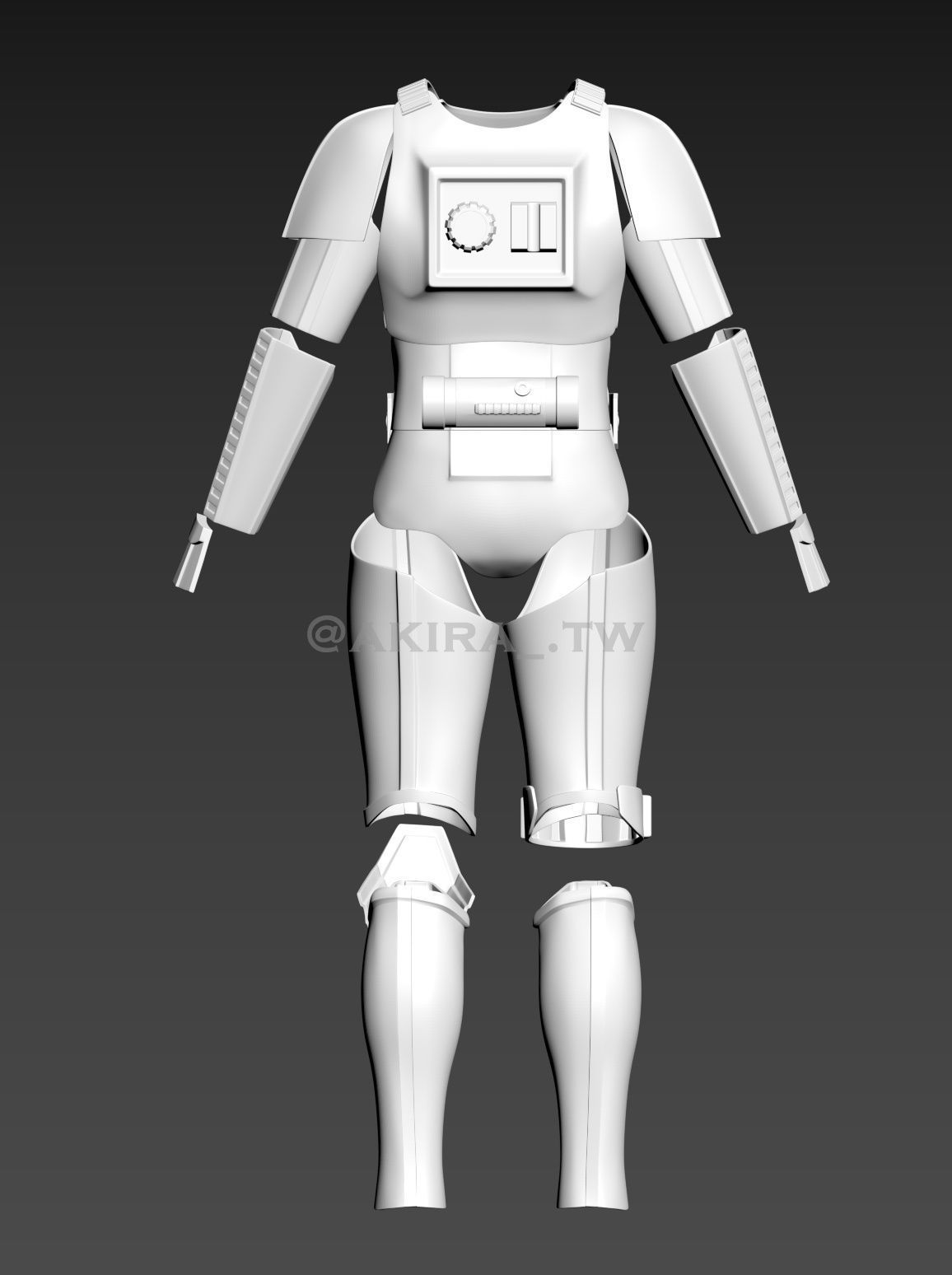 Star Wars Female Stormtrooper ANH Hero Armor Cosplay 3D print model_4