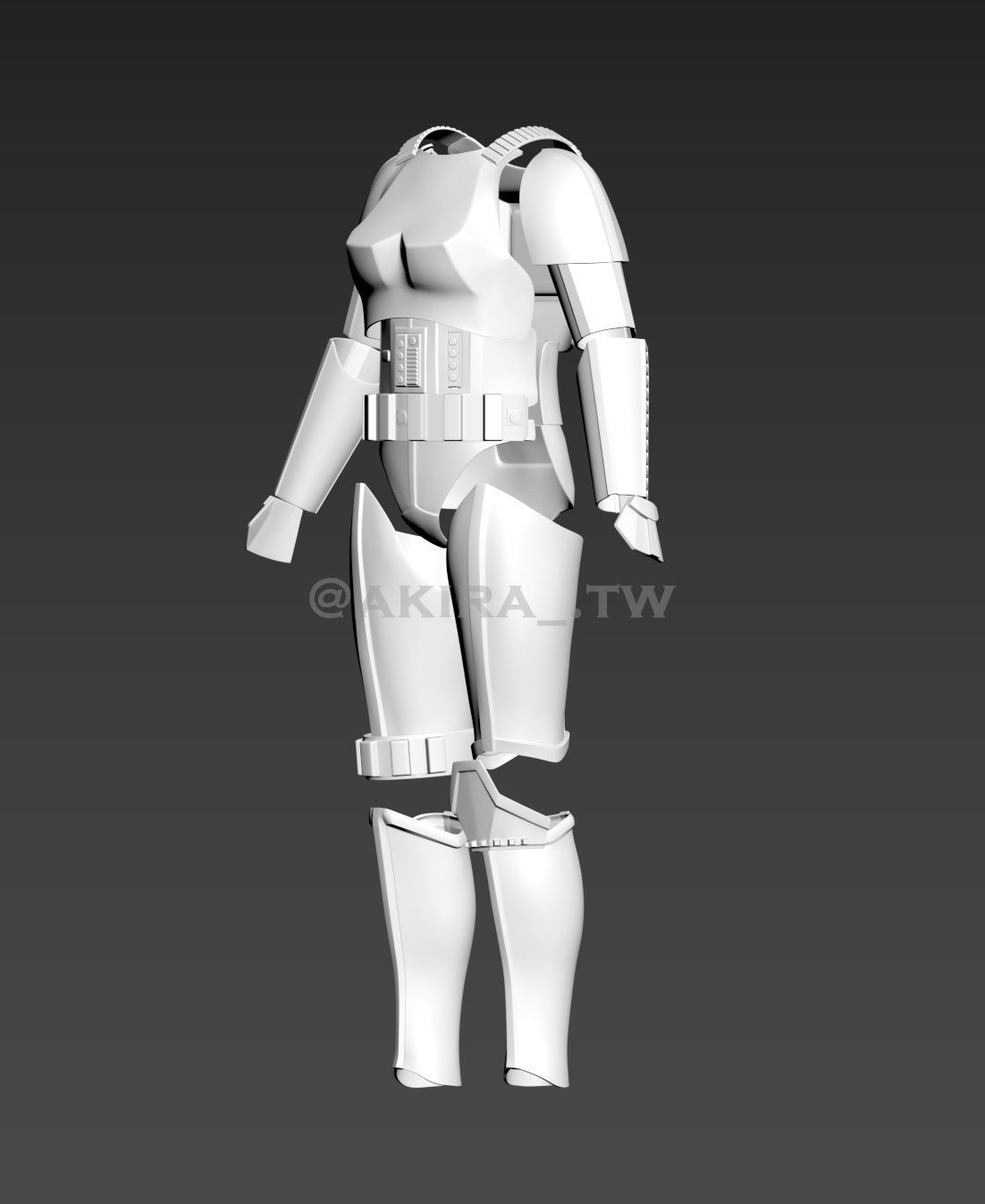 Star Wars Female Stormtrooper ANH Hero Armor Cosplay 3D print model_2