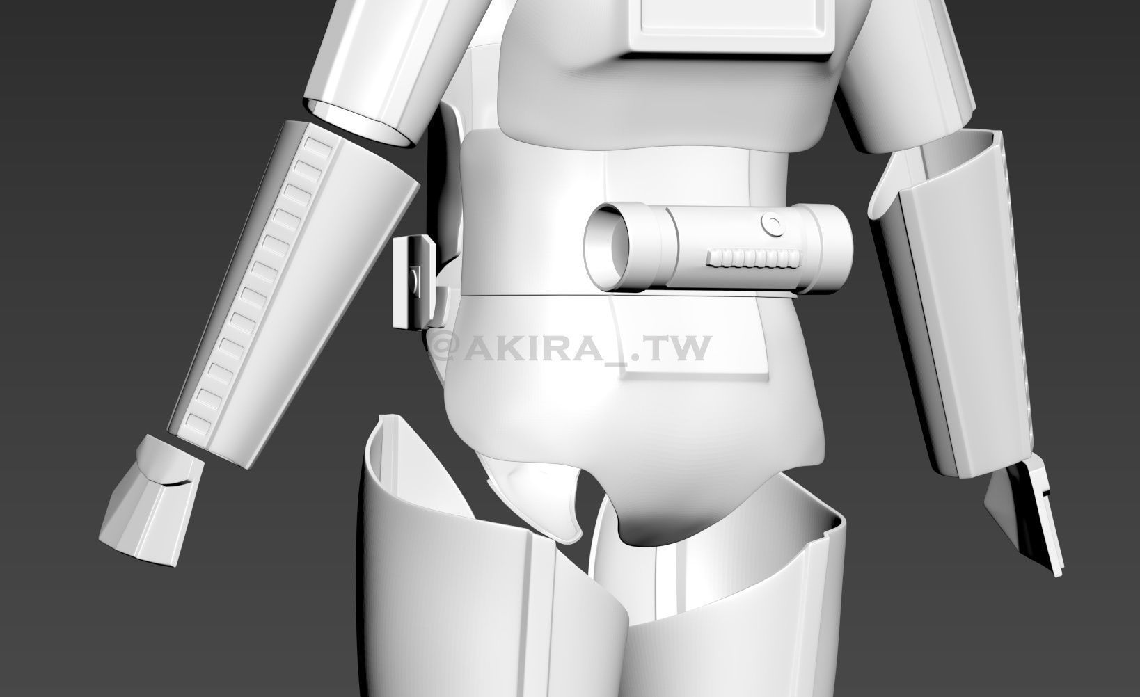 Star Wars Female Stormtrooper ANH Hero Armor Cosplay 3D print model_8