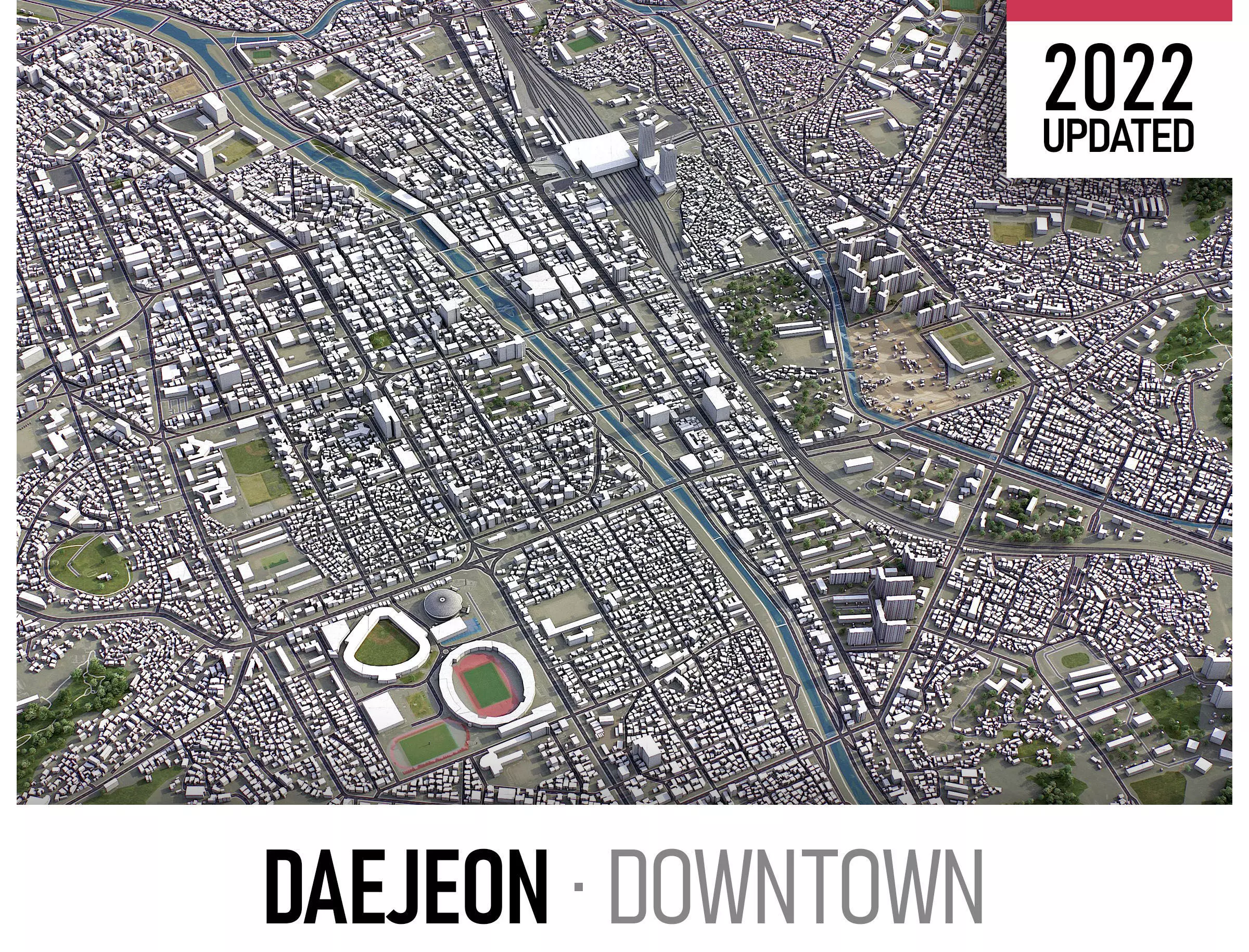Daejeon Low-poly 3D model_0