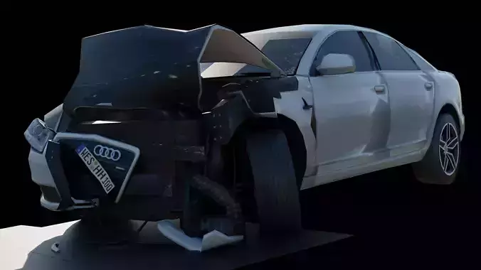 Accident Audi  Low-poly 3D model