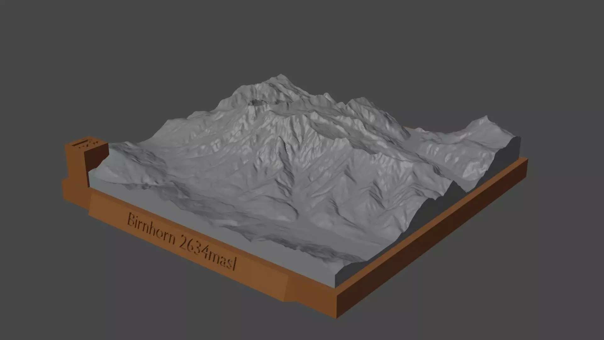 Birnhorn mountain range 3D print model